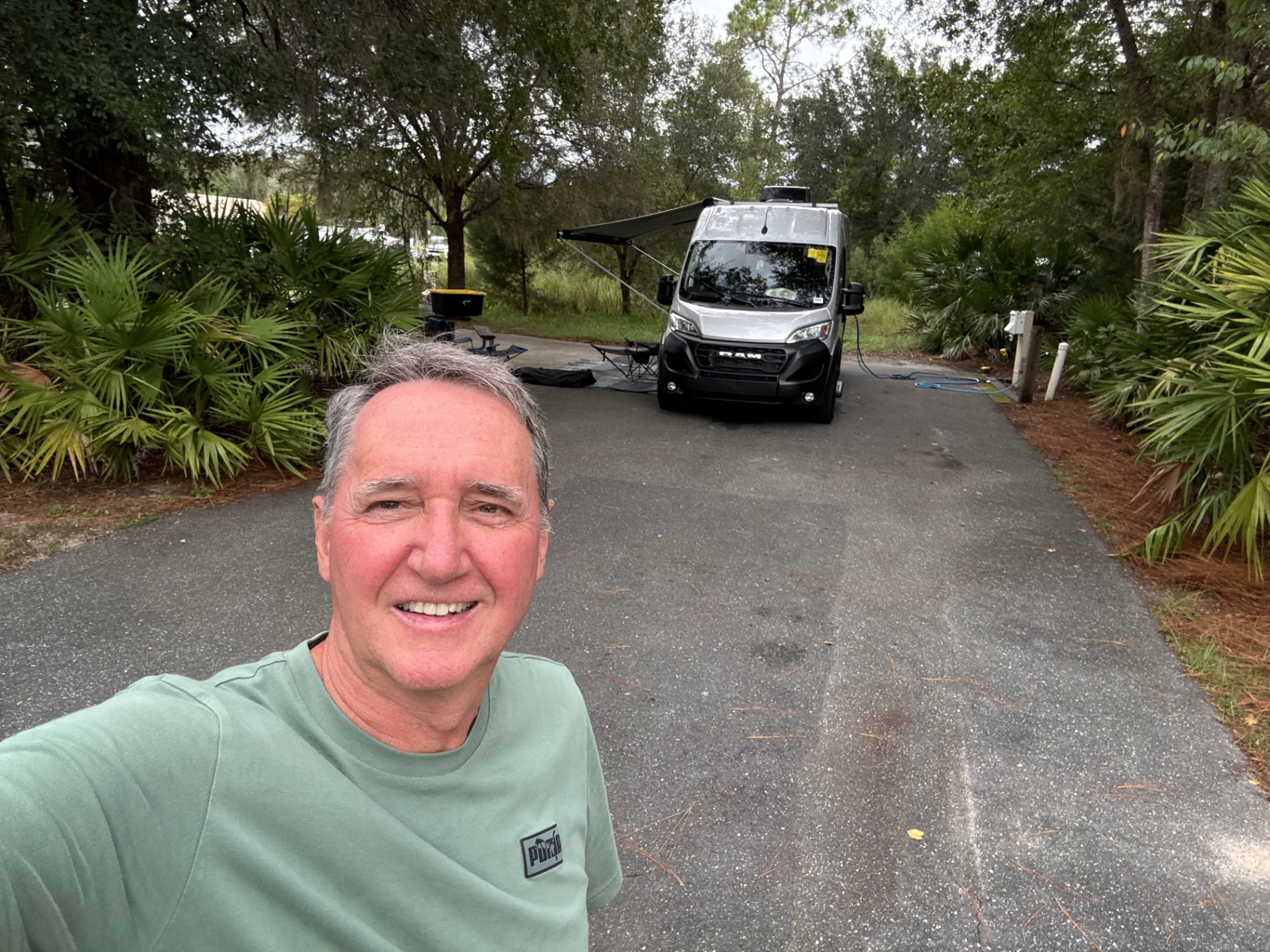 Mitch Stephens, founder of RV Travel Mates Club, at his campsite